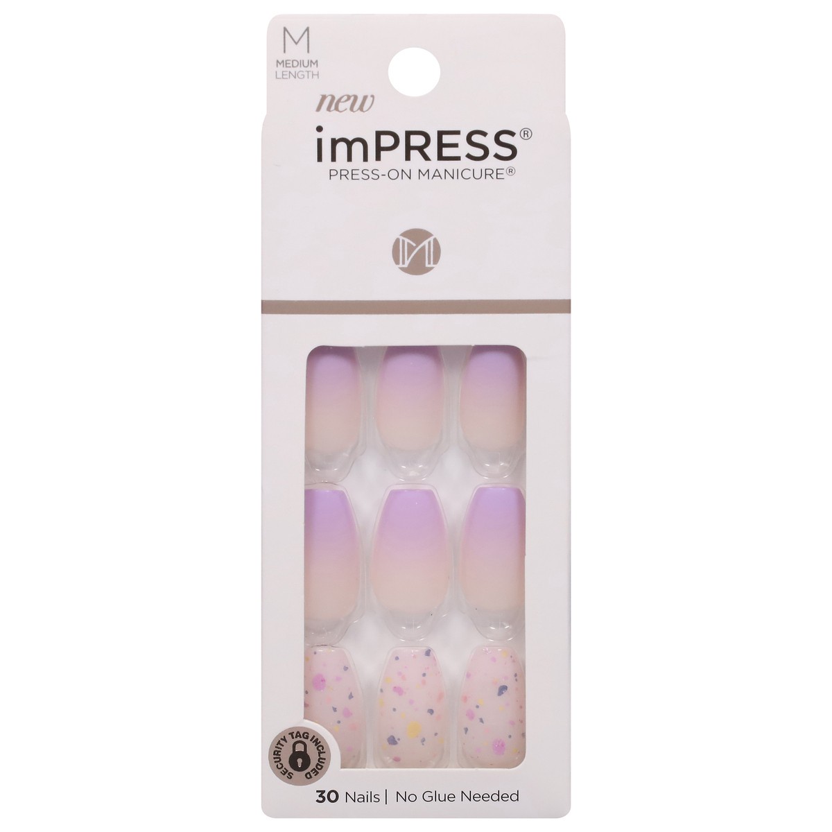 slide 1 of 5, imPRESS Press-On Manicure Nails Medium Length 30 ea, 30 ct