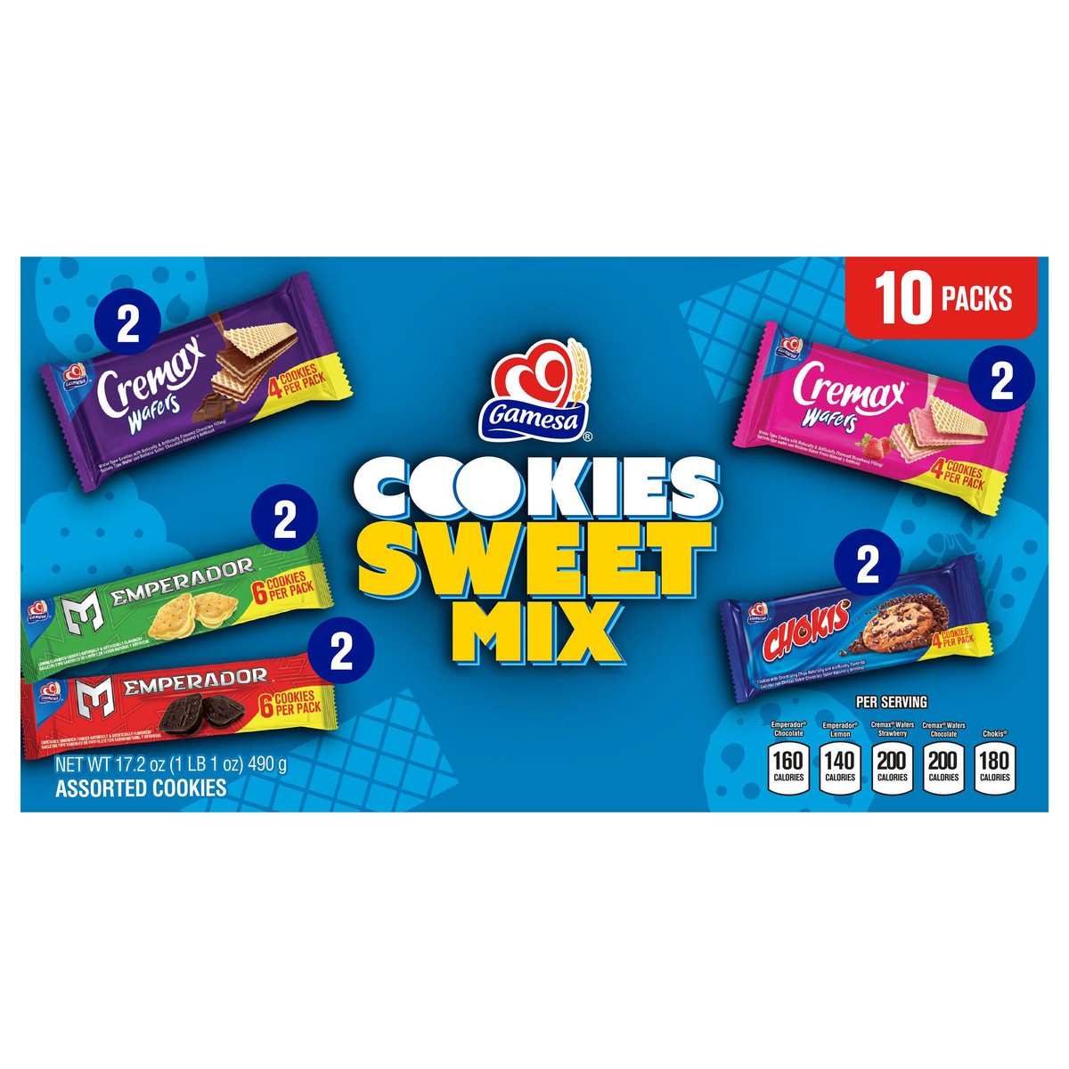 slide 1 of 9, Gamesa Sweet Mix Cookies Variety 17.2 Oz 10 Count, 10 ct