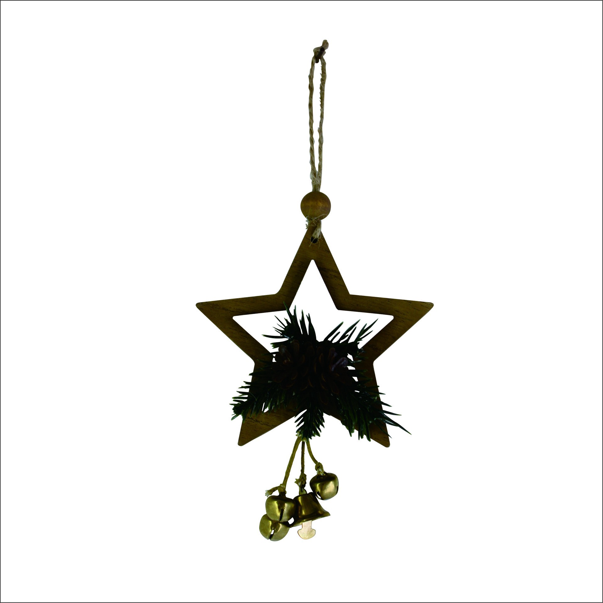 slide 4 of 4, 5" Star With Bells & Pine Ornament By Ashland, 5 in