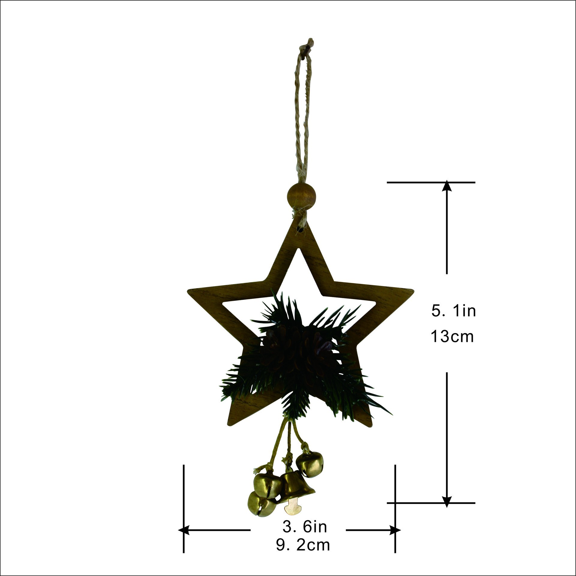 slide 3 of 4, 5" Star With Bells & Pine Ornament By Ashland, 5 in