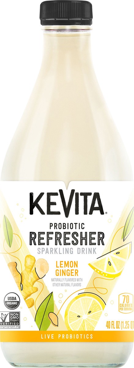slide 4 of 7, Kevita Sparkling Probiotic Drink Lemon Ginger 40 Fl Oz, 40 fl oz