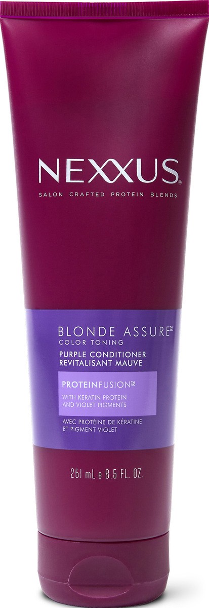 slide 2 of 3, Nexxus Hair Color Blonde Assure Purple Conditioner, Keratin Conditioner,, 8.5 oz, 8.5 oz