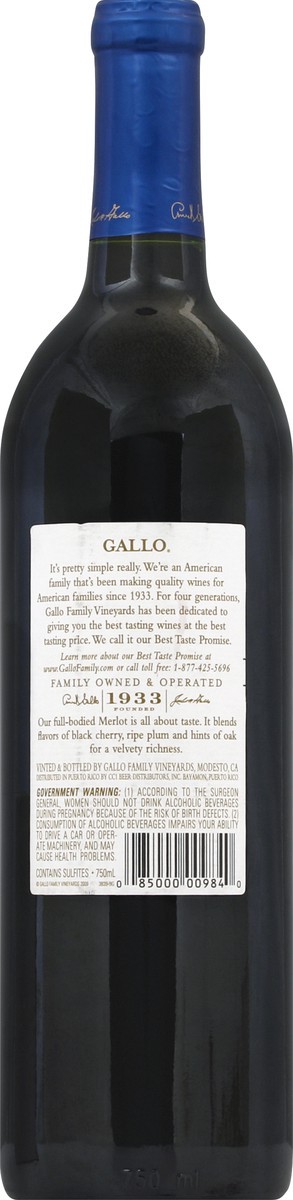 slide 4 of 4, Gallo Family Merlot 750 ml, 750 ml