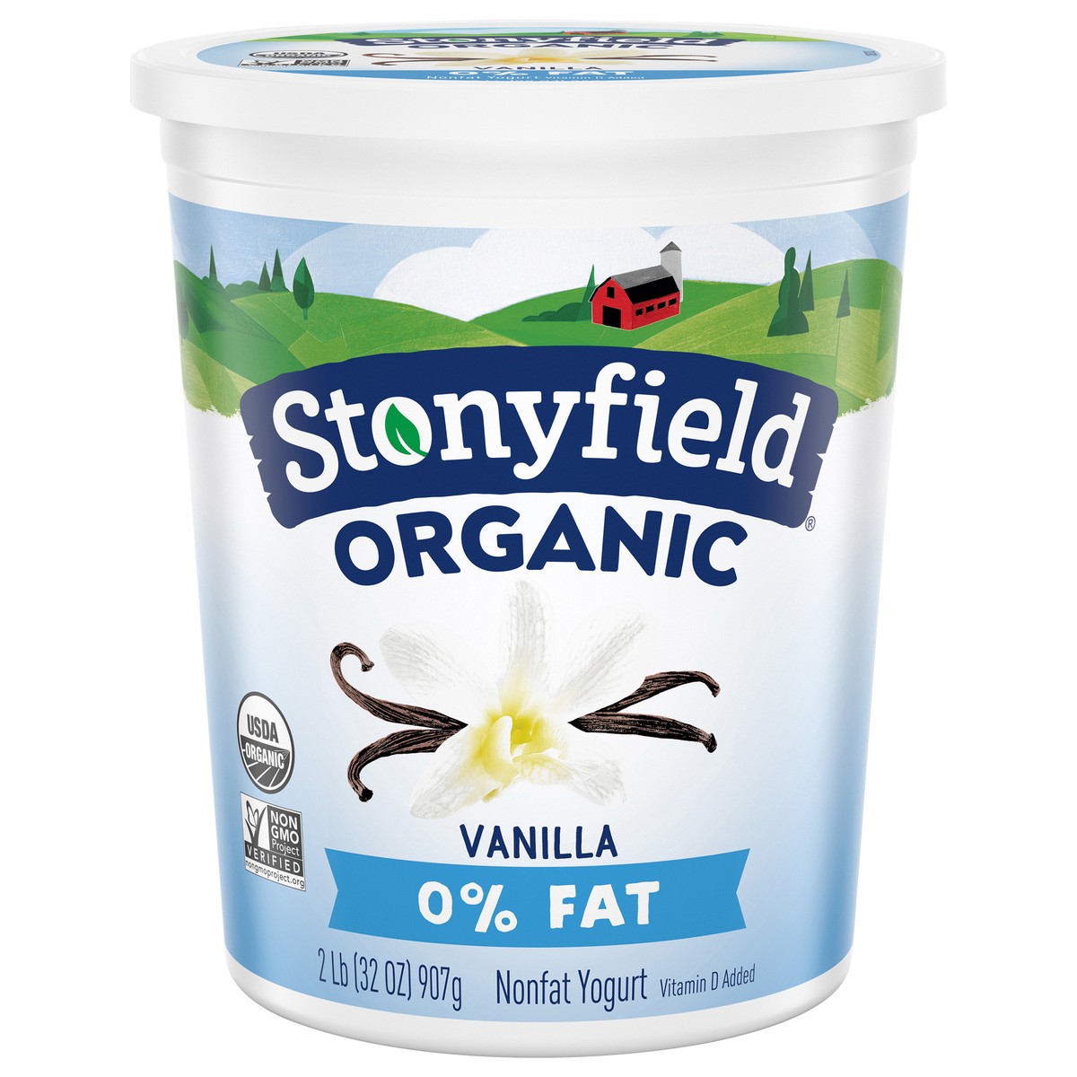 slide 1 of 2, Stonyfield Organic Nonfat Yogurt, Vanilla, 32 oz., 32 oz