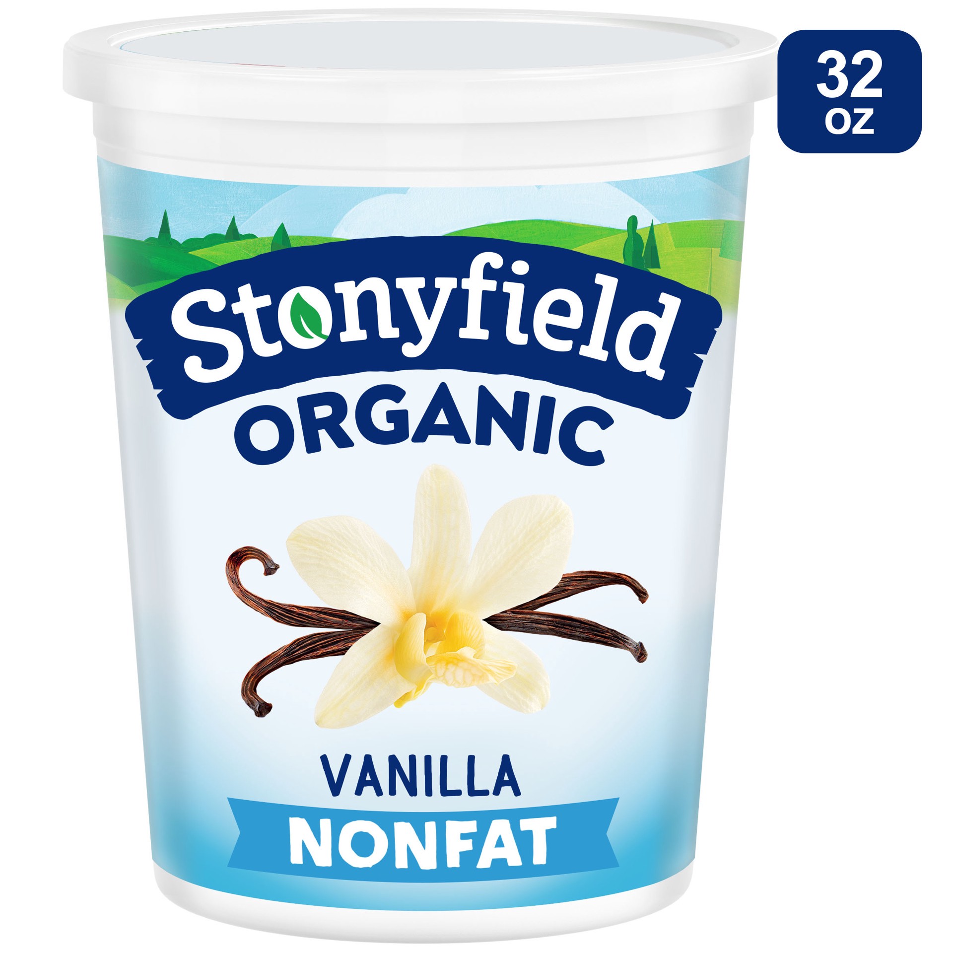 slide 1 of 2, Stonyfield Organic Nonfat Yogurt, Vanilla, 32 oz., 32 oz