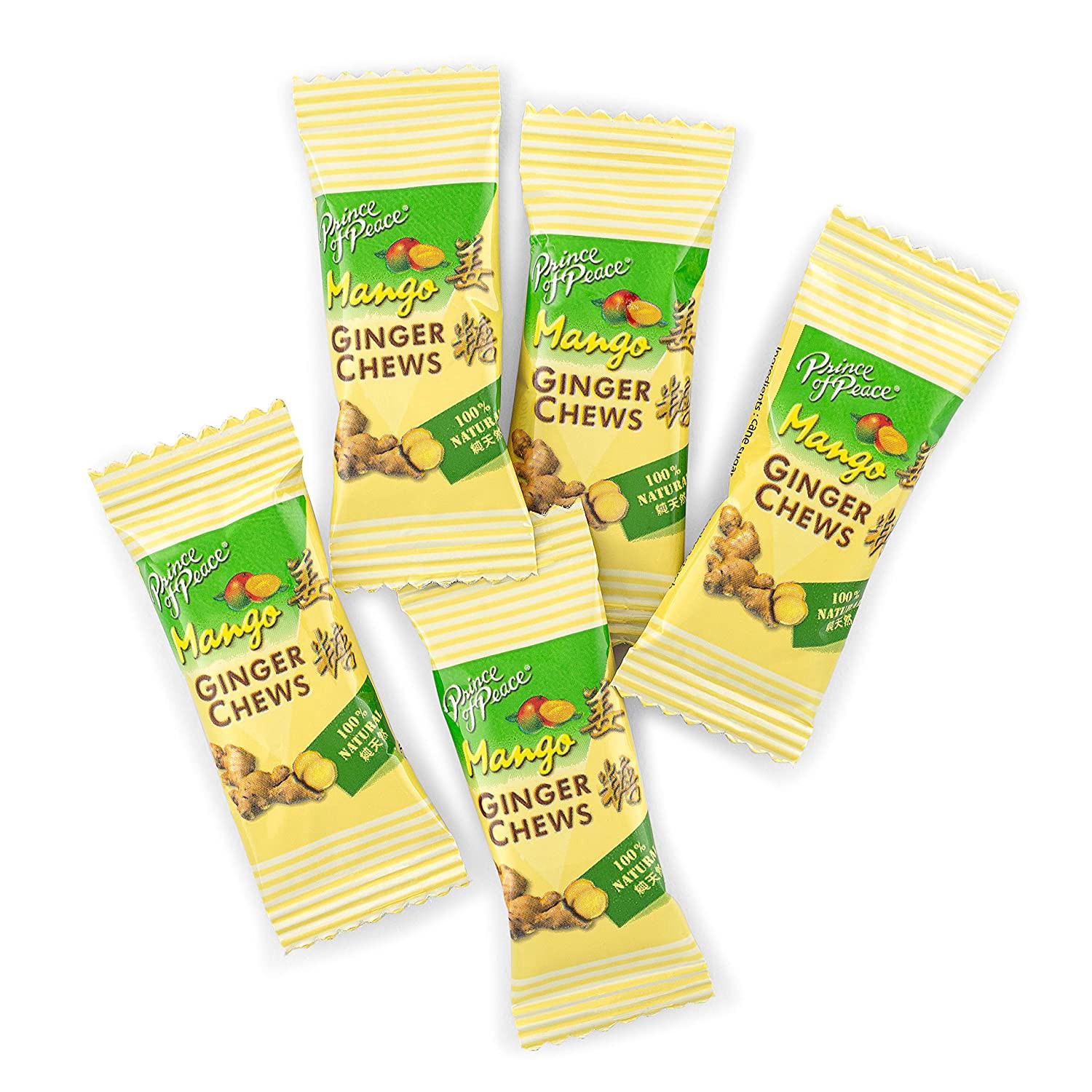 slide 2 of 3, Prince of Peace Ginger Chews, Mango, 4 oz