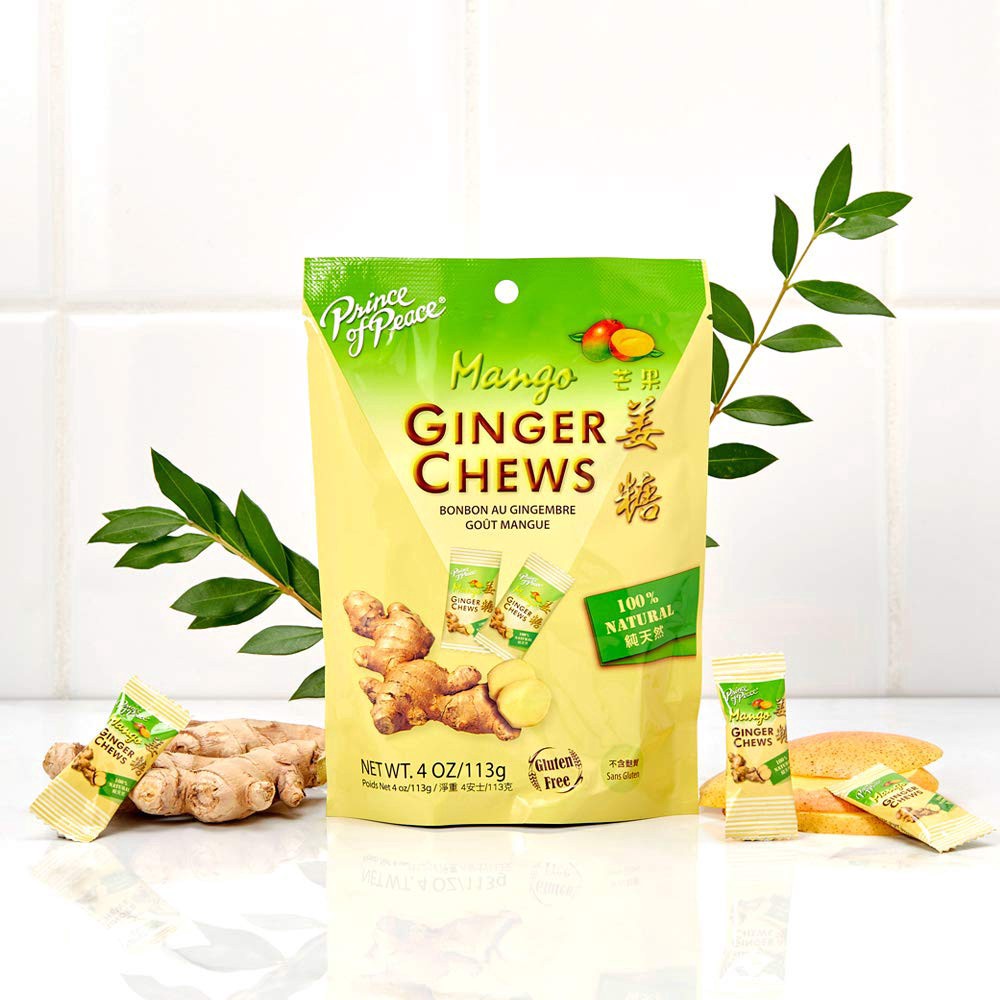 slide 3 of 3, Prince of Peace Ginger Chews, Mango, 4 oz