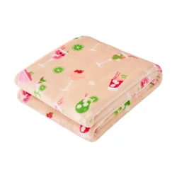 Meijer Corporate Seasonal Cocktails Plush Throw, 50 in x 70 in