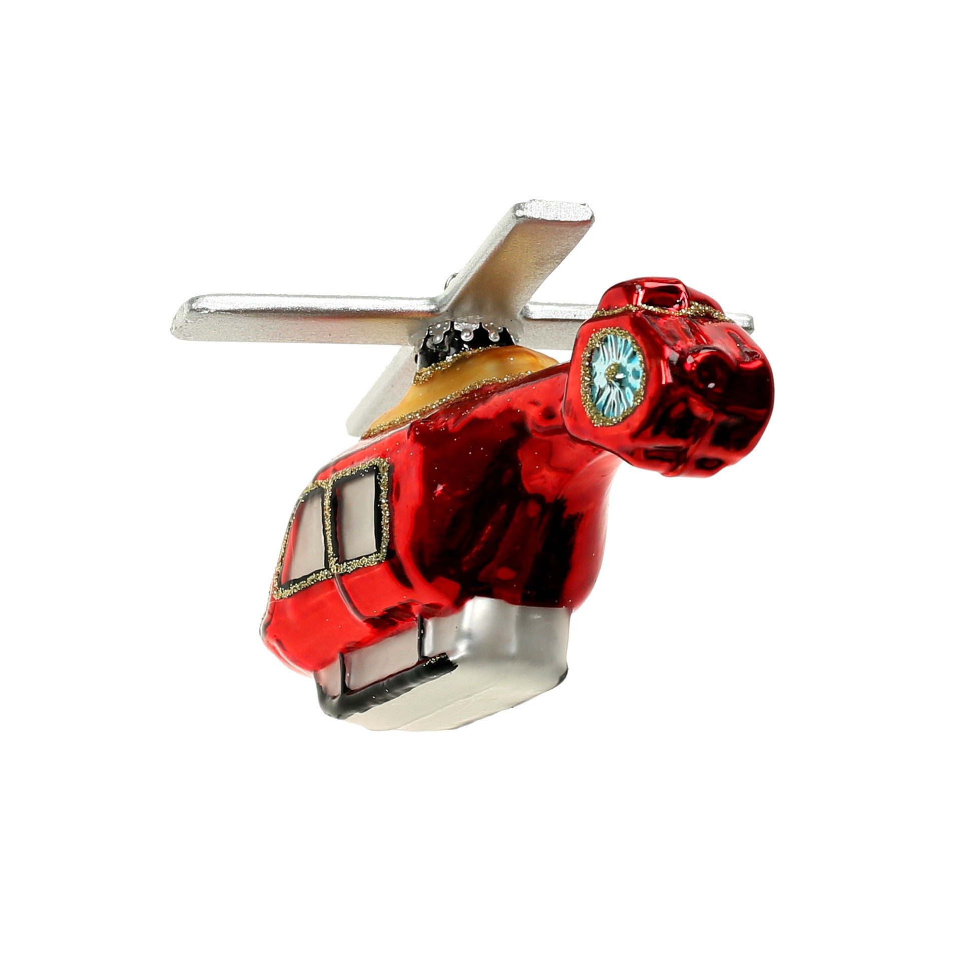 slide 2 of 3, 4" Red Helicopter Glass Ornament By Ashland, 4 in