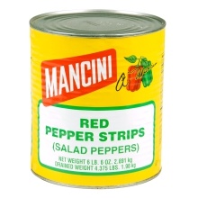 slide 1 of 1, Mancini Red Pepper Strips, 112 oz