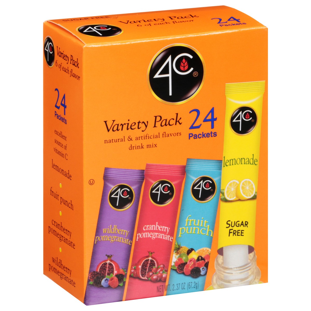 slide 4 of 14, 4C Totally Light 2Go Drink Mix / Variety Pack Bonus Pack - 2.376 oz, 24 ct