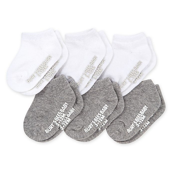 slide 1 of 2, Burt's Bees Baby Ankle Socks - Heather Grey, 6 ct; 0-3 M