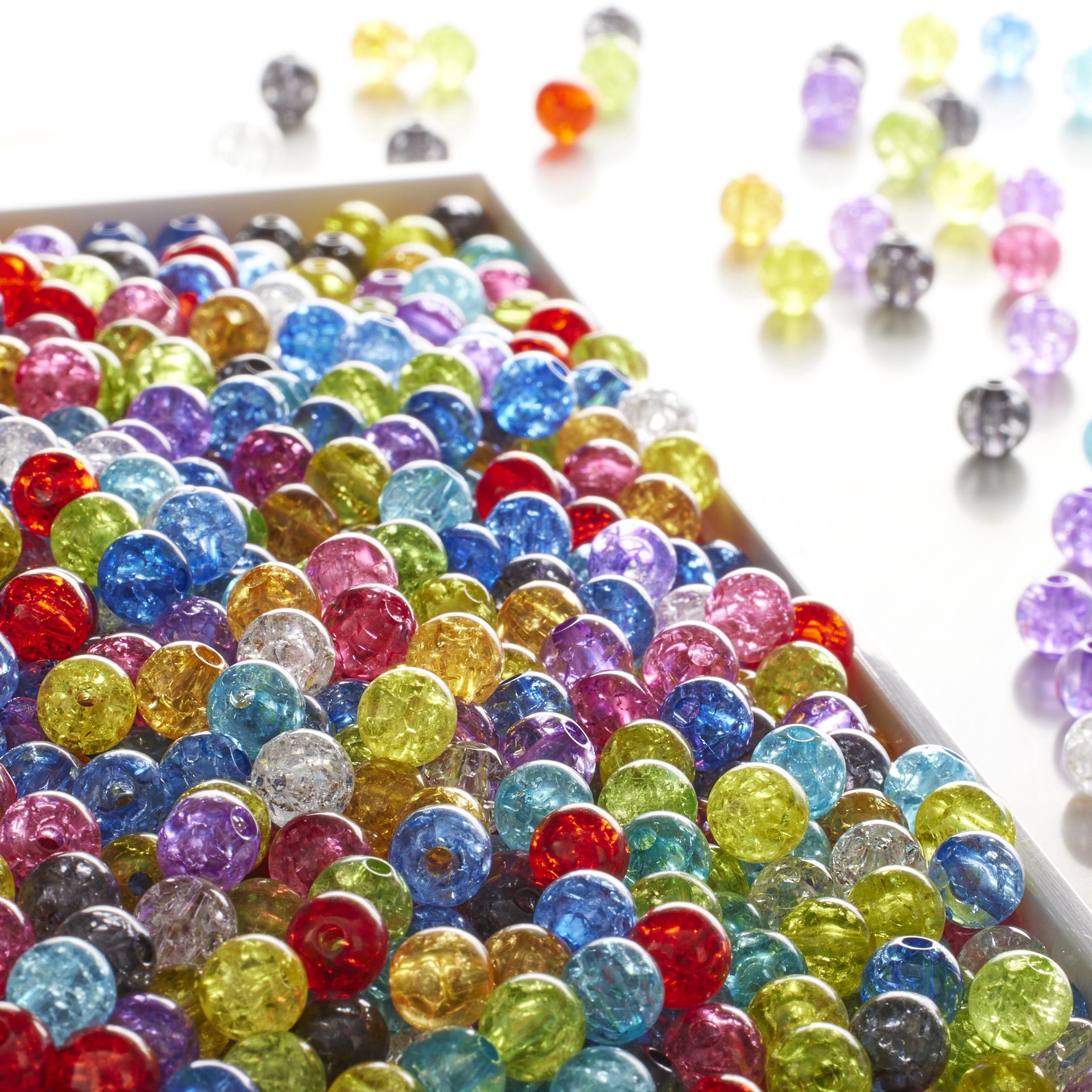 slide 2 of 4, Multicolor Crackle Acrylic Round Beads, 7.5mm By Bead Landing, 7.5mm
