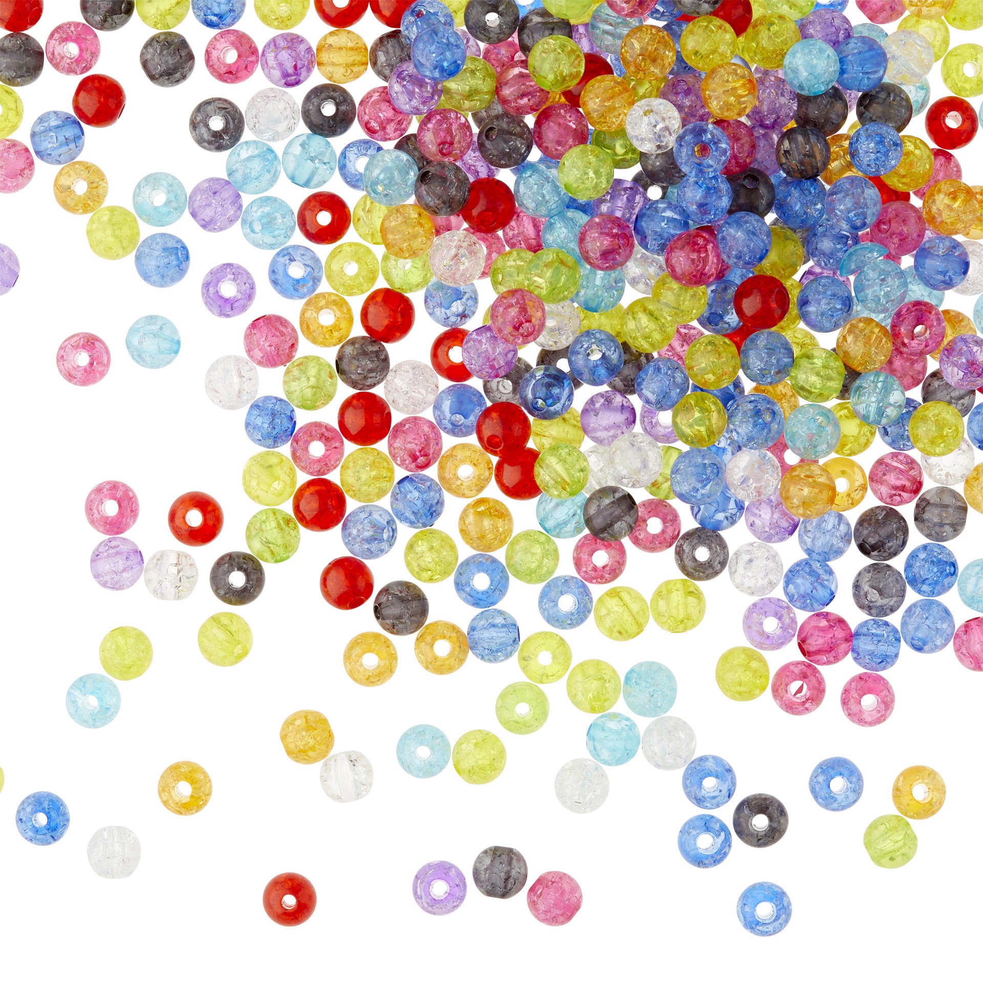 slide 3 of 4, Multicolor Crackle Acrylic Round Beads, 7.5mm By Bead Landing, 7.5mm