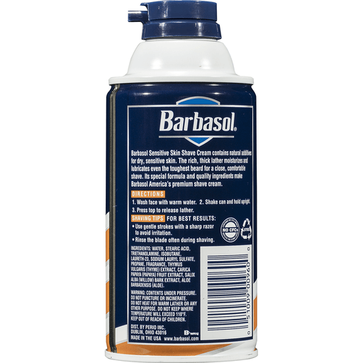 Barbasol Sensitive Skin Thick and Rich Shaving Cream 10 oz Shipt
