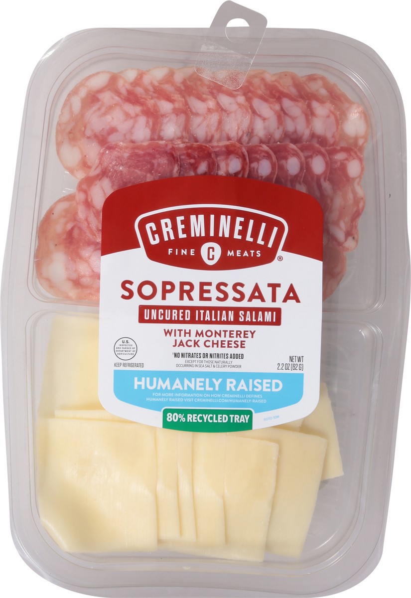slide 6 of 9, Creminelli Fine Meats Creminelli Sopressata Salami & Monterrey Jack Cheese, 2.2 oz