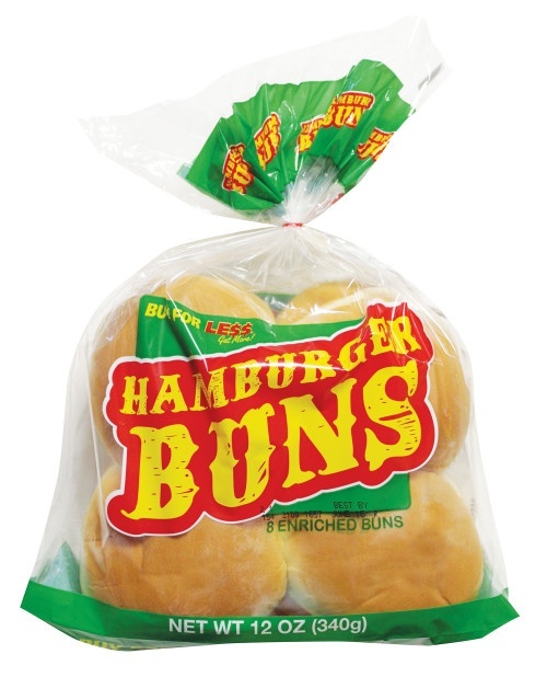 slide 1 of 1, Buy for Le$$ Hamburger Buns, 12 oz