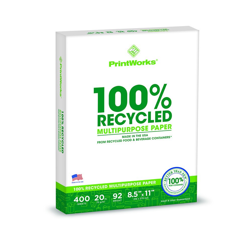 slide 1 of 5, PrintWorks 100% Recycled Multipurpose Paper, 400 ct