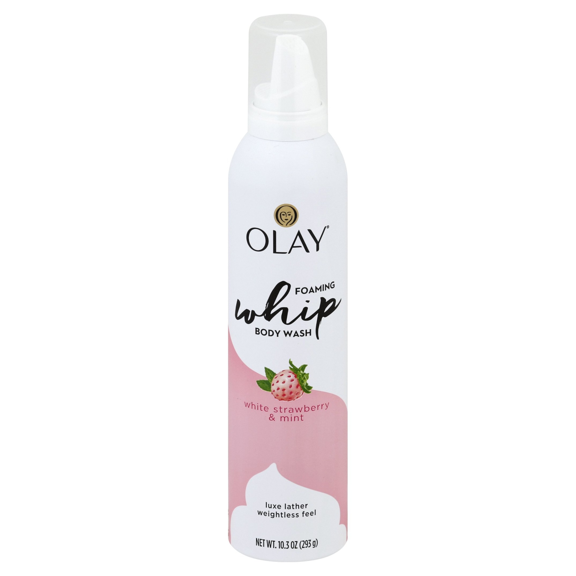 slide 1 of 3, Olay White Strawberry & Mint Scent Foaming Whip Body Wash , 10.3 oz