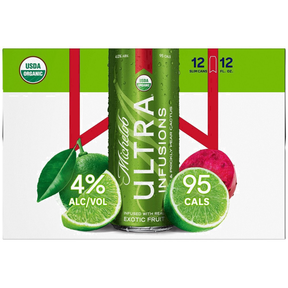 slide 2 of 99, Michelob Ultra Infusions Lime & Prickly Pear Cactus Light Beer, 4% ABV, 12 ct; 12 fl oz