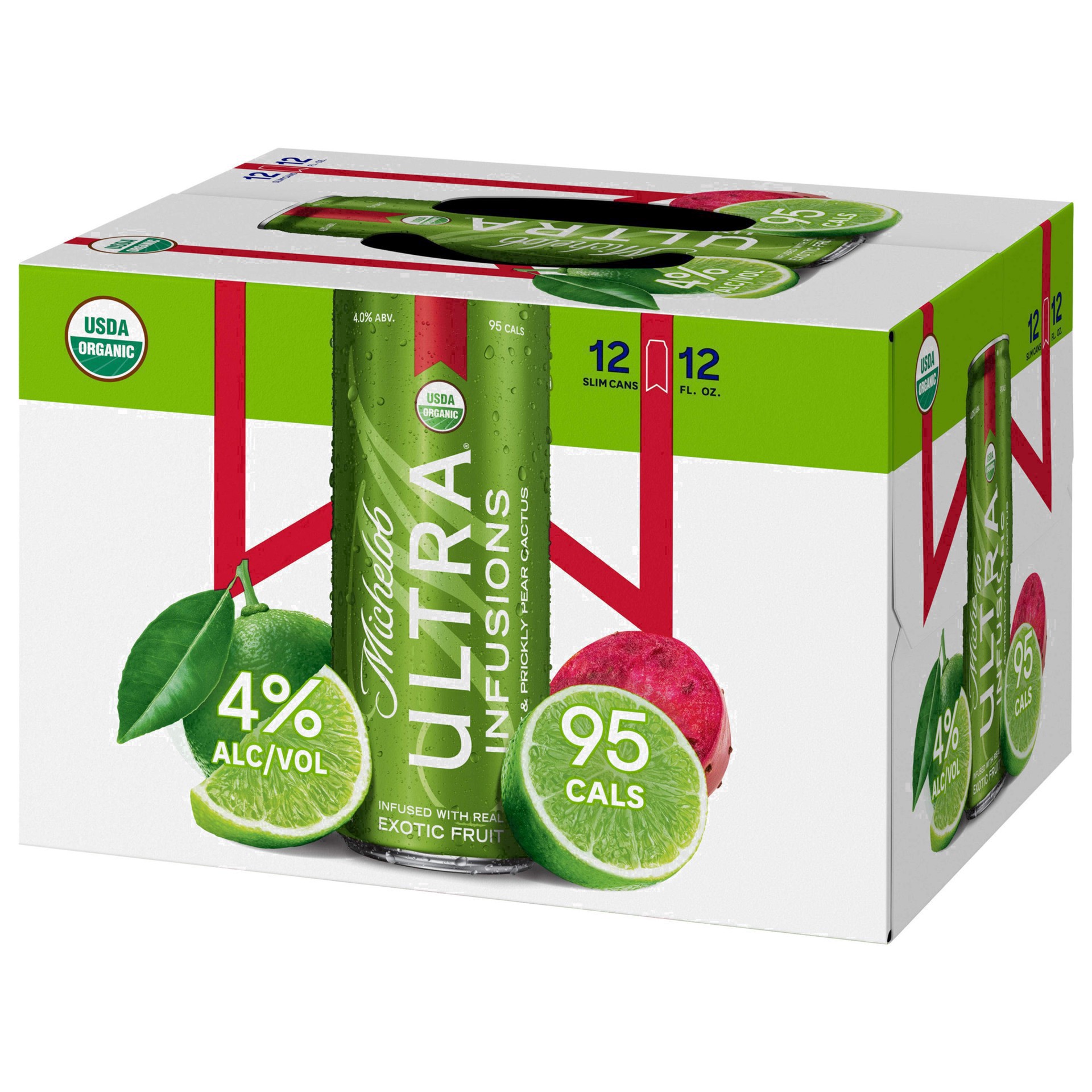 slide 10 of 99, Michelob Ultra Infusions 12 Pack Lime & Prickly Pear Cactus Beer 12 ea, 12 ct