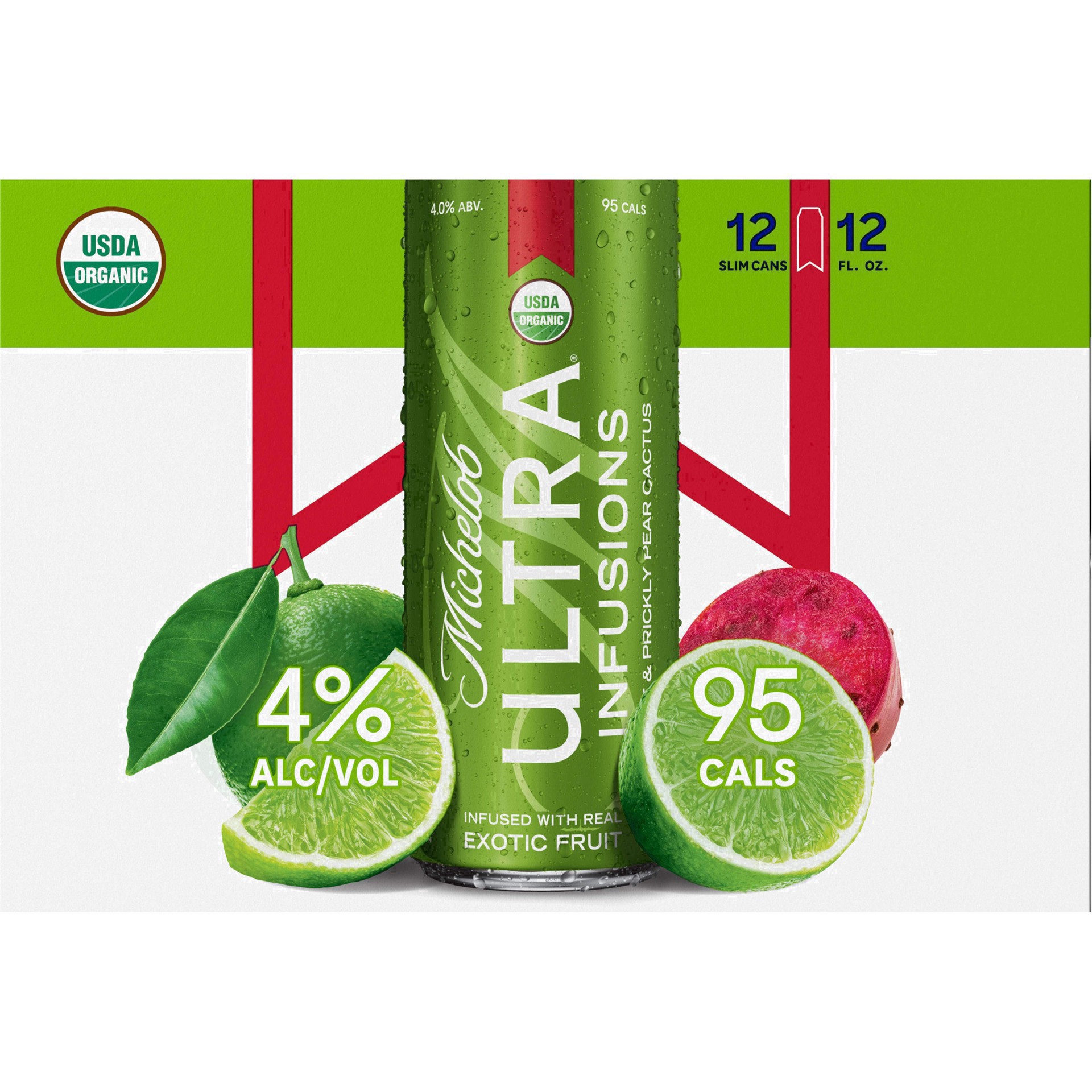 slide 17 of 99, Michelob Ultra Infusions Lime & Prickly Pear Cactus Light Beer, 4% ABV, 12 ct; 12 fl oz