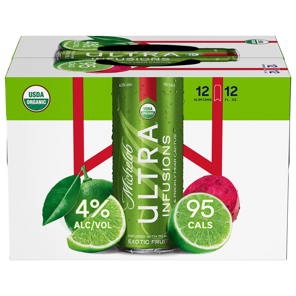 slide 1 of 99, Michelob Ultra Infusions 12 Pack Lime & Prickly Pear Cactus Beer 12 ea, 12 ct