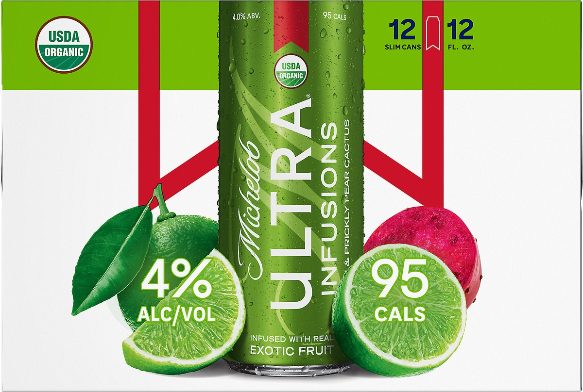 slide 1 of 99, Michelob Ultra Infusions 12 Pack Lime & Prickly Pear Cactus Beer 12 ea, 12 ct