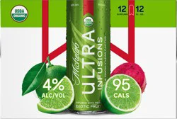 Michelob Ultra Infusions Lime & Prickly Pear Cactus Beer 12 Pack, 12 fl oz