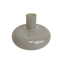 HD Designs 4-Inch Glass Taper Candle Holder - Beige