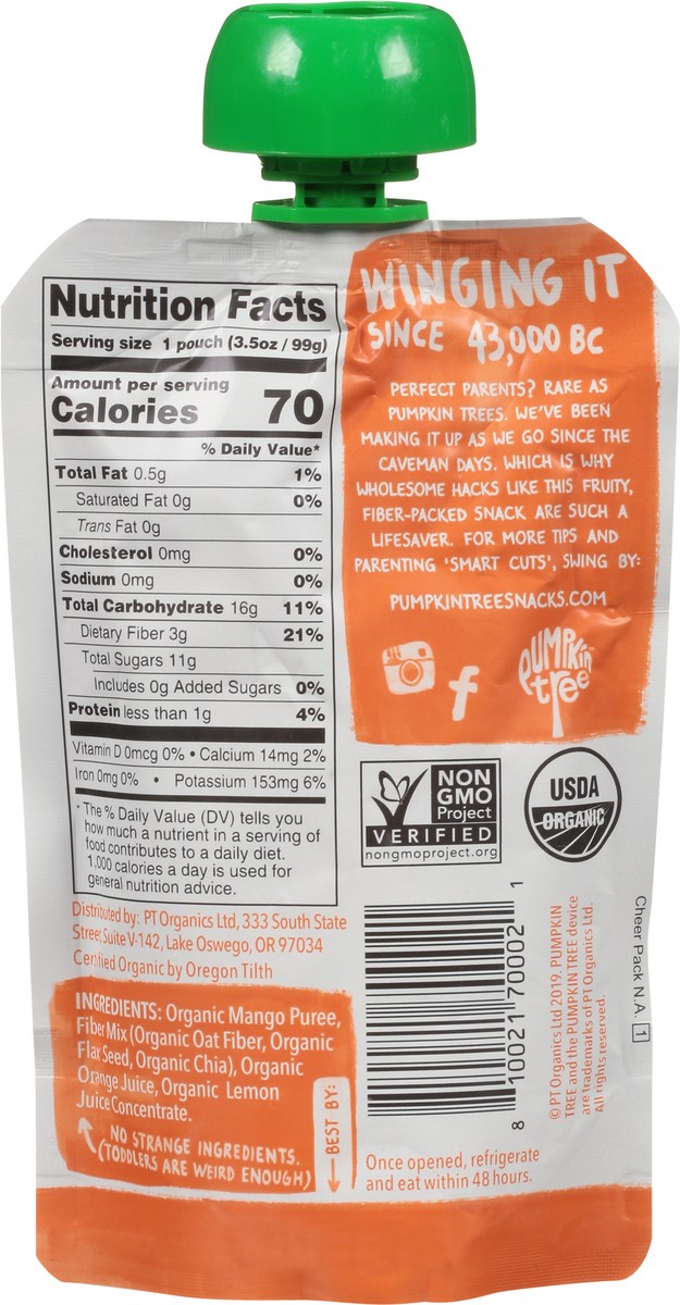 slide 12 of 13, Pumpkin Tree Organic Mango Puree with Oat Fiber & Seeds 3.5 oz, 1 ct