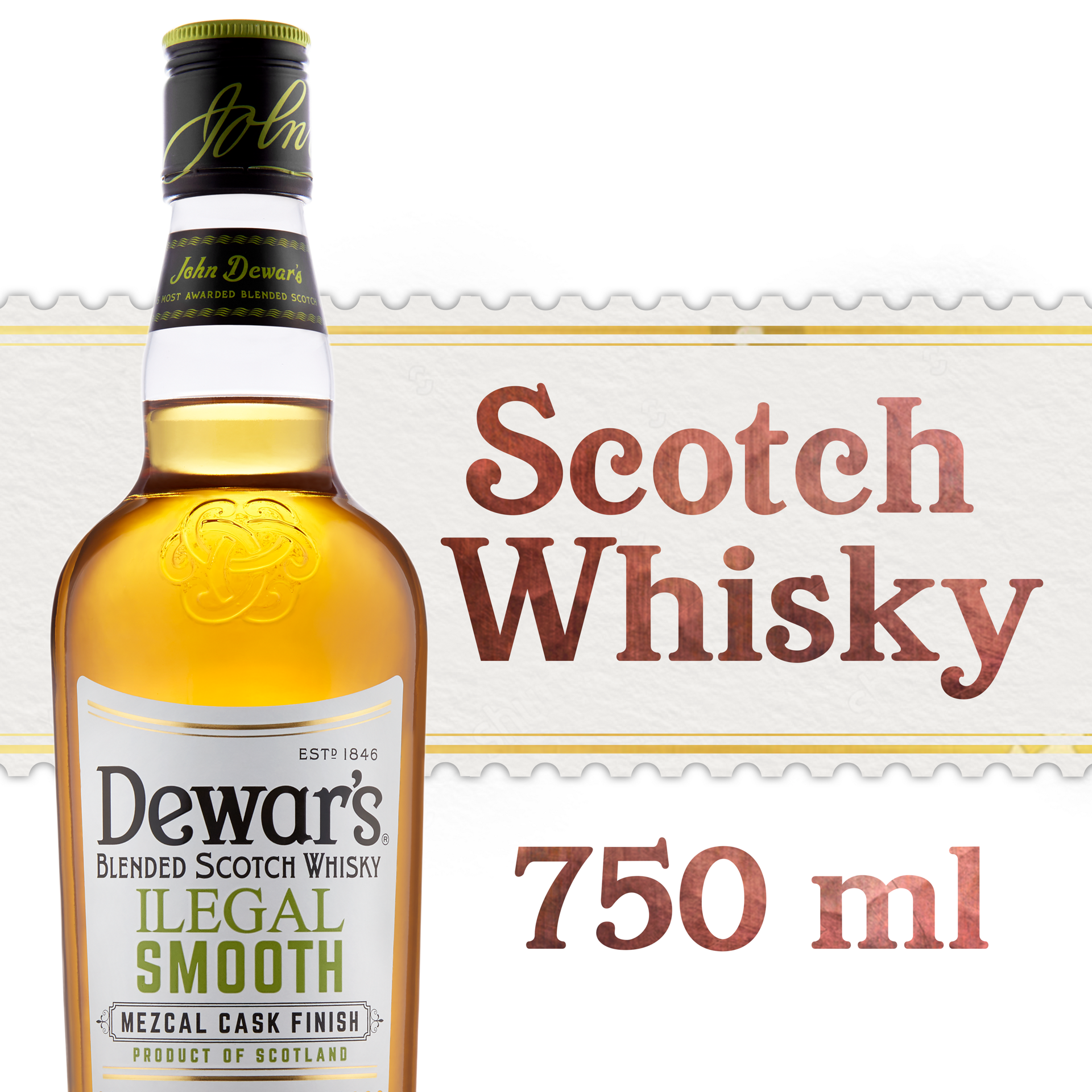 slide 5 of 5, Dewar's Dewars Scotch Ilegal Smooth, 750 ml