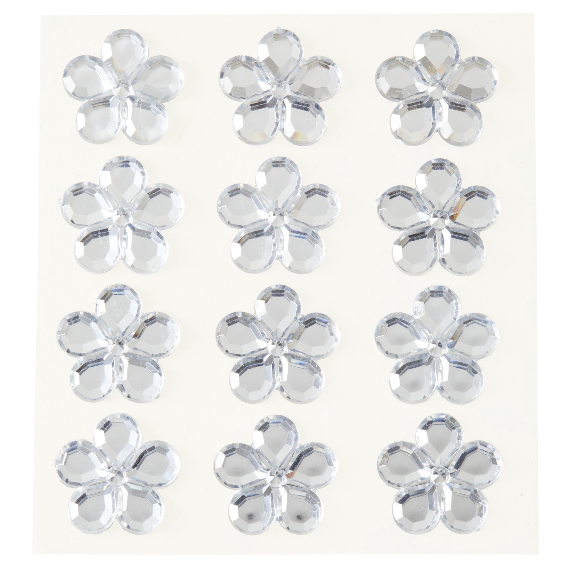 slide 3 of 3, Clear Flower Rhinestone Stickers By Recollections, 25 mm