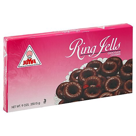 slide 1 of 1, Joyva Ring Jells Chocolate And Raspberry Candy- 9 oz, 9 oz