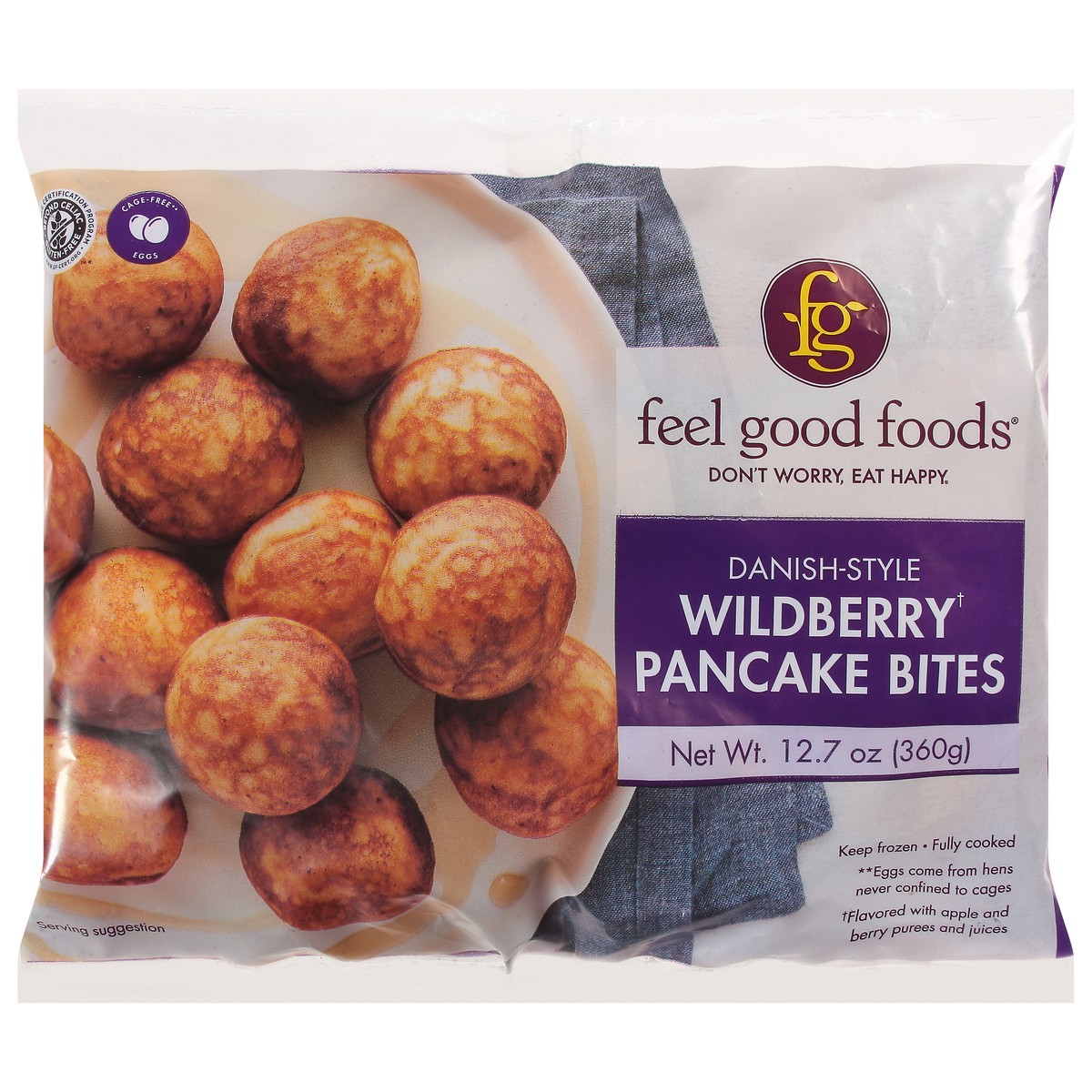 slide 4 of 13, Feel Good Foods Gluten Free Danish-Style Wildberry Pancake Bites 12.7 oz, 12.7 oz