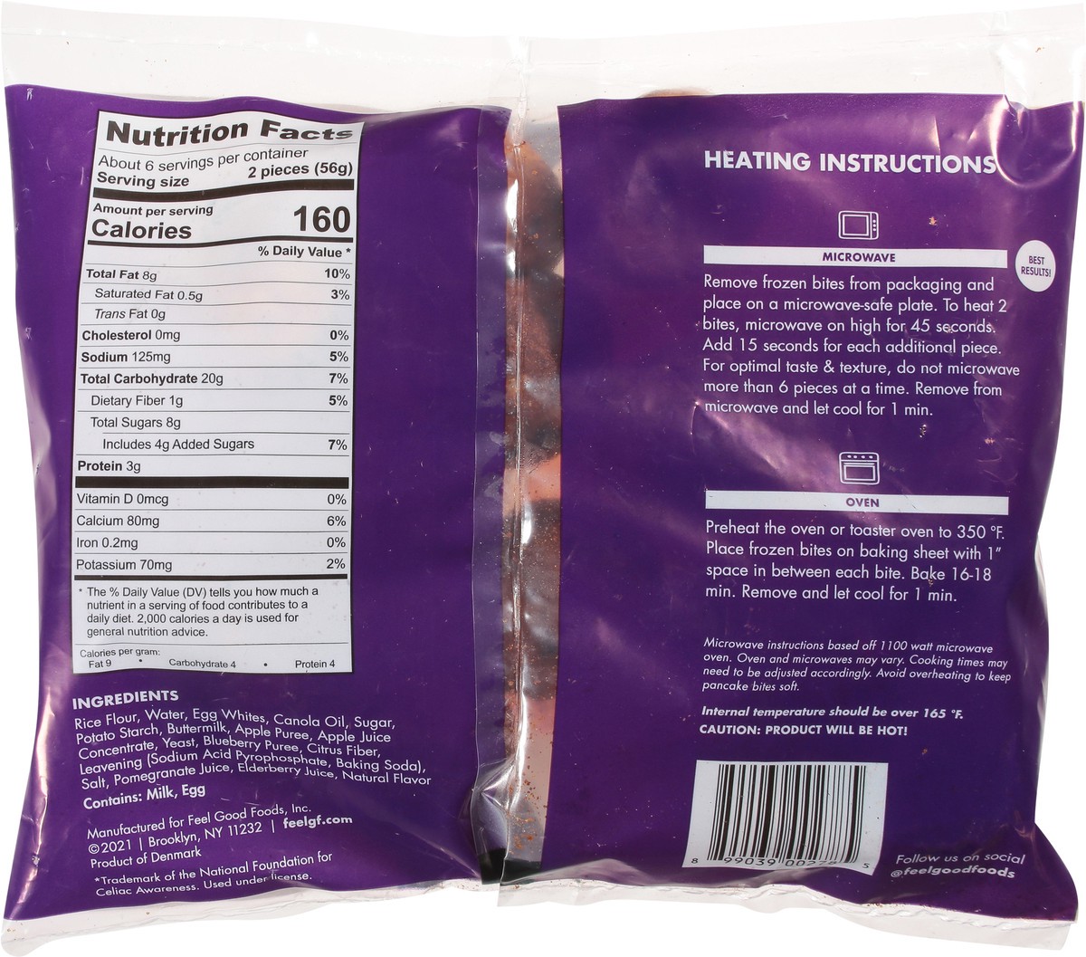 slide 8 of 13, Feel Good Foods Gluten Free Danish-Style Wildberry Pancake Bites 12.7 oz, 12.7 oz