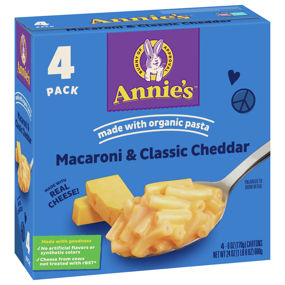 slide 5 of 9, Annie's Classic Mild Cheddar Macaroni & Cheese, 4 ct; 6 oz