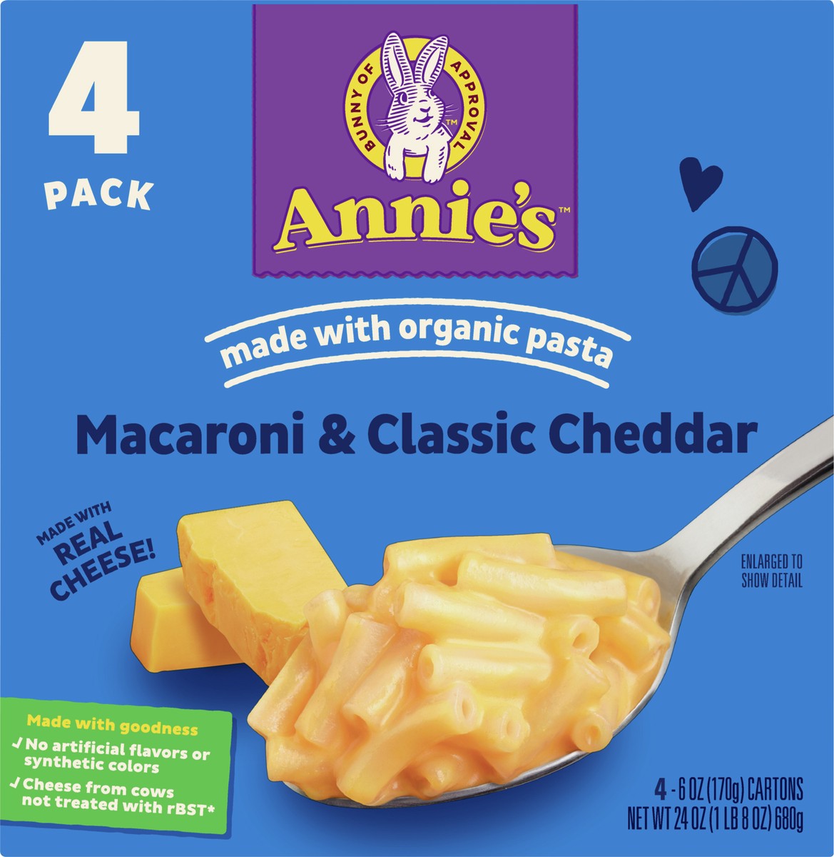 slide 3 of 9, Annie's Classic Mild Cheddar Macaroni & Cheese, 4 ct; 6 oz