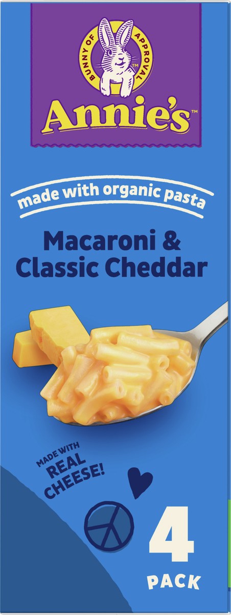 slide 8 of 9, Annie's Classic Mild Cheddar Macaroni & Cheese, 4 ct; 6 oz