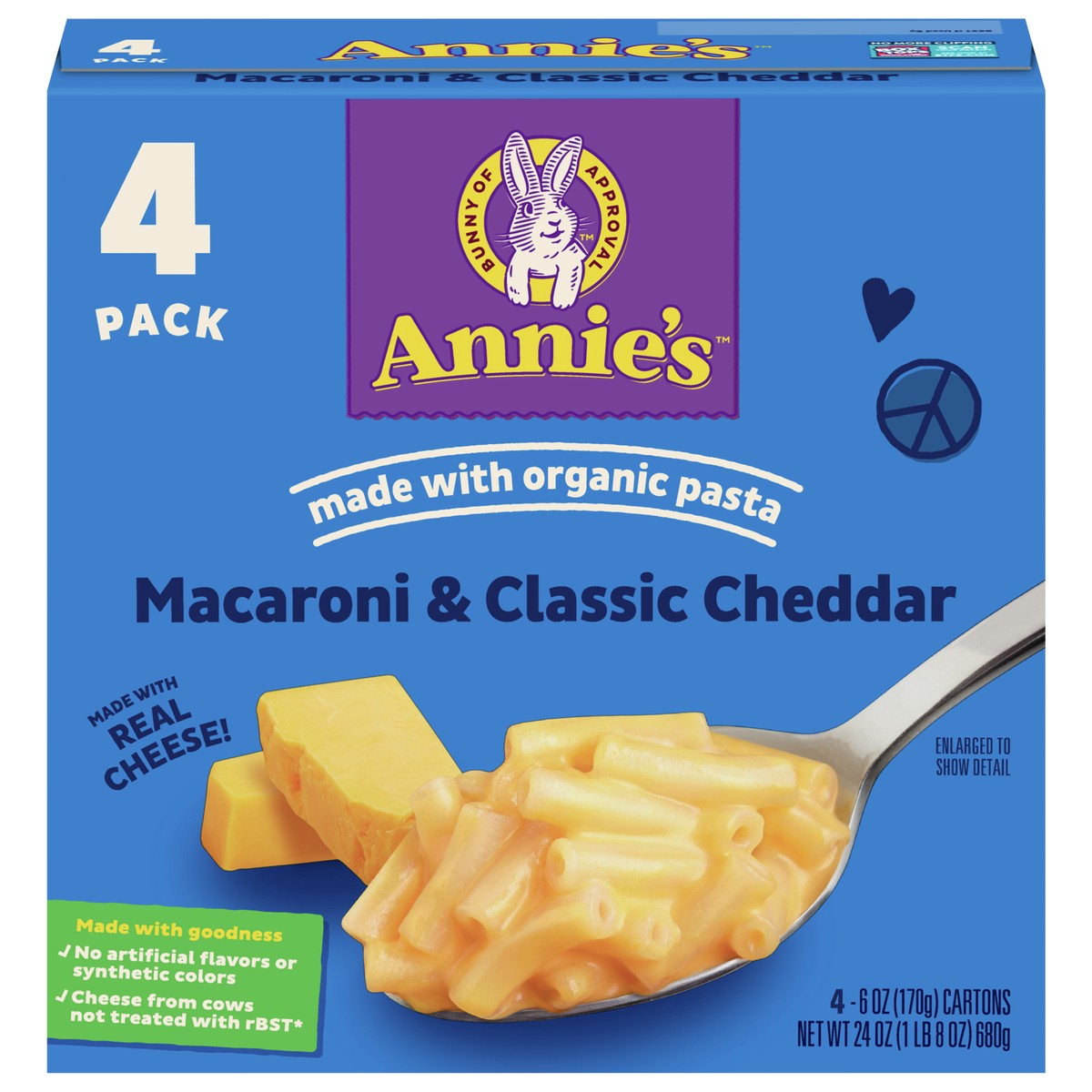 slide 1 of 9, Annie's Classic Mild Cheddar Macaroni & Cheese, 4 ct; 6 oz