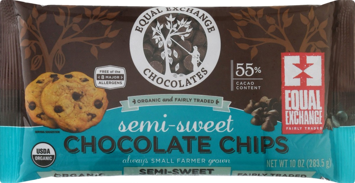 slide 4 of 13, Equal Exchange Organic 55% Cacao Semi-Sweet Chocolate Chips 10 ea, 10 ct