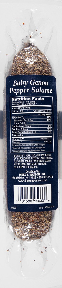 slide 9 of 11, Dietz & Watson Baby Genoa Pepper Salame, 7 oz, 7 oz