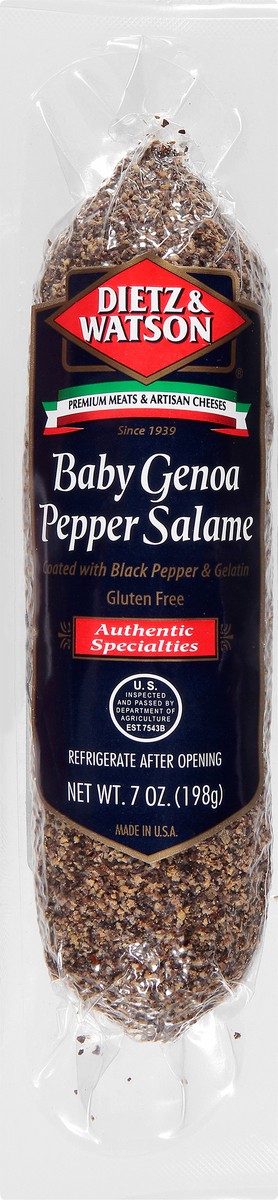 slide 1 of 11, Dietz & Watson Baby Genoa Pepper Salame, 7 oz, 7 oz