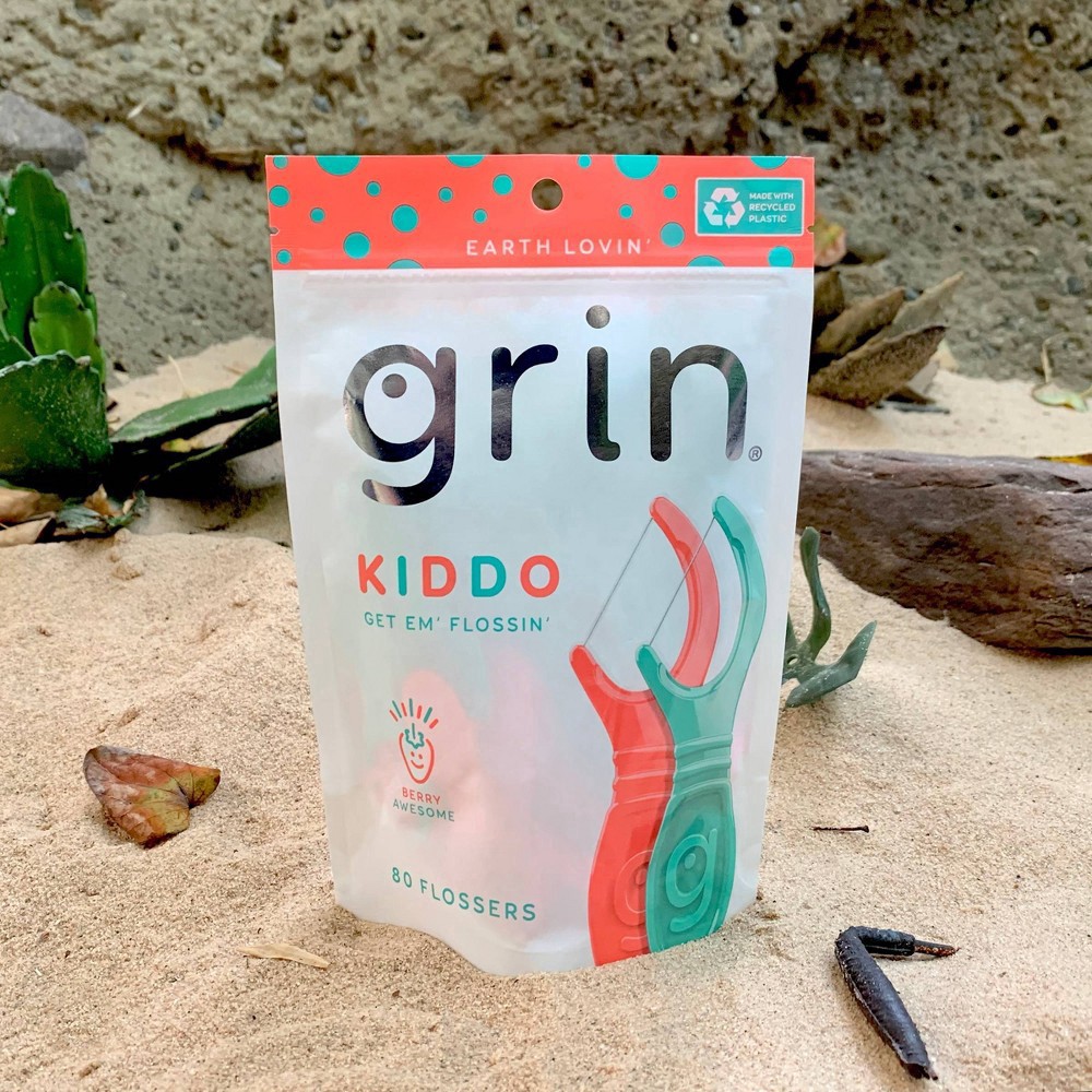 slide 4 of 15, Grin Berry Awesome Kiddo Flossers 80 ea, 80 ct
