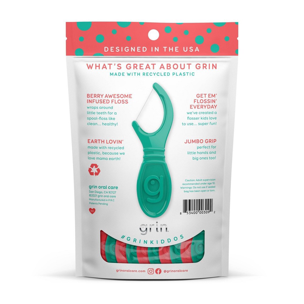 slide 7 of 15, Grin Berry Awesome Kiddo Flossers 80 ea, 80 ct