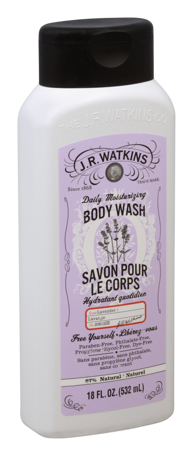 slide 1 of 9, J.R. Watkins Lavender Body Wash, 18 fl oz
