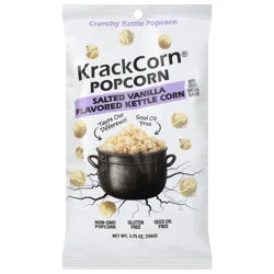 Krackkorn Salted Vanilla Flavored Kettle Corn Popcorn 3.75 oz