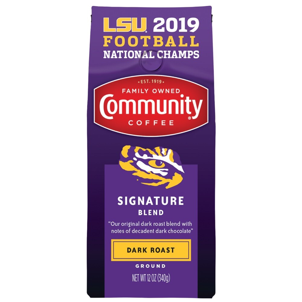 slide 1 of 1, Community Coffee Signature Dark Roast, LSU Blend, 12 oz