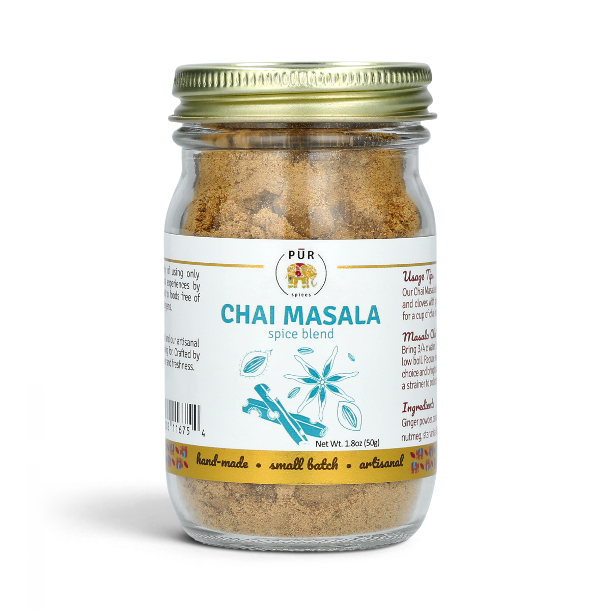 slide 1 of 1, PUR Spices Chai Masala, 1.8 oz