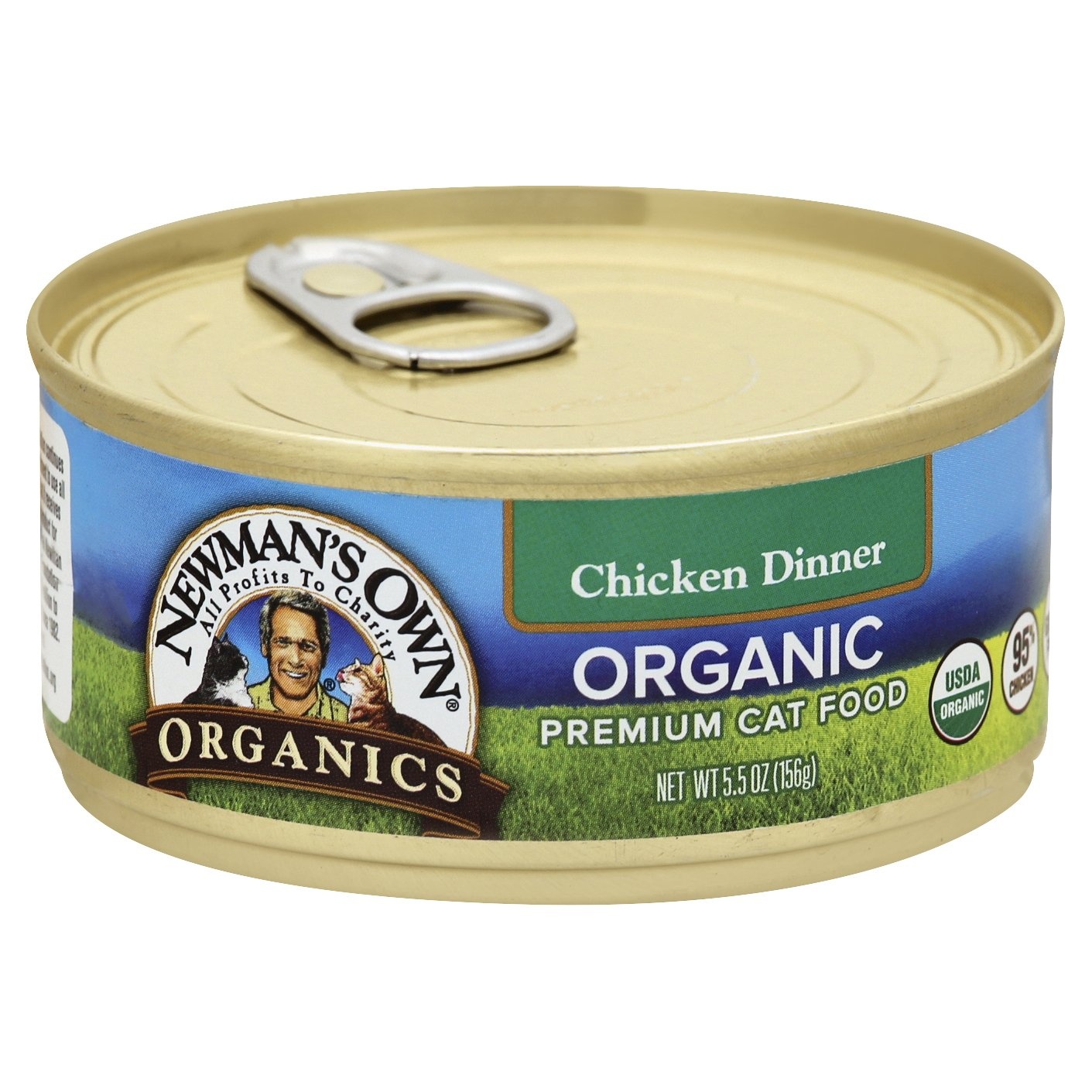 slide 1 of 1, Newman's Own Organics Grain Free Chicken Dinner Food for Cats, 5.5 oz